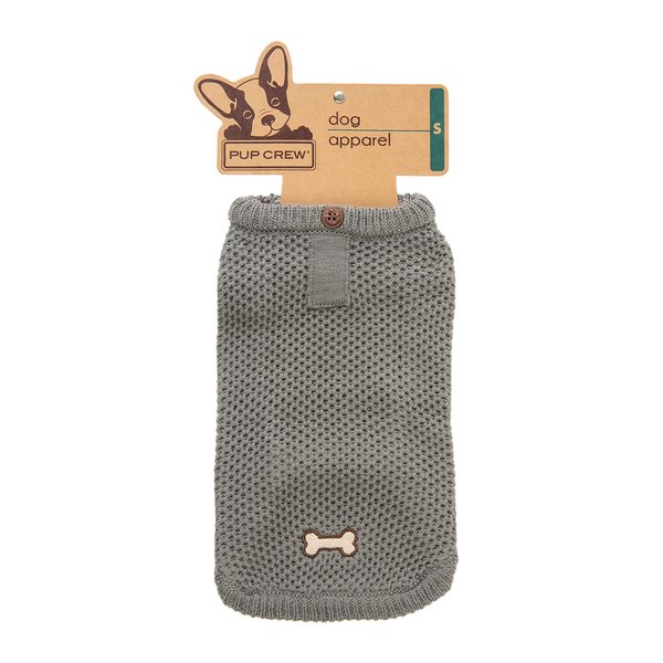 Pup Crew Grey Waffle Small Henley Sweater Pup Crew Grey Waffle Small Henley Sweater