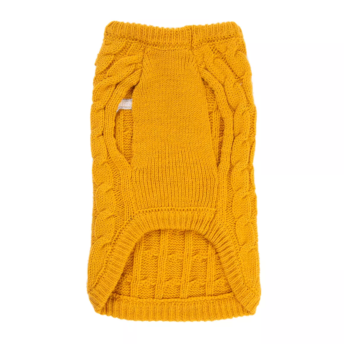 Pup Crew Yellow Cable Knit Bone Sweater Small